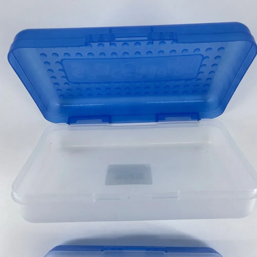 2 SpaceMaker Pencil Box Blue Top Clear Bottom Back To School Organizer